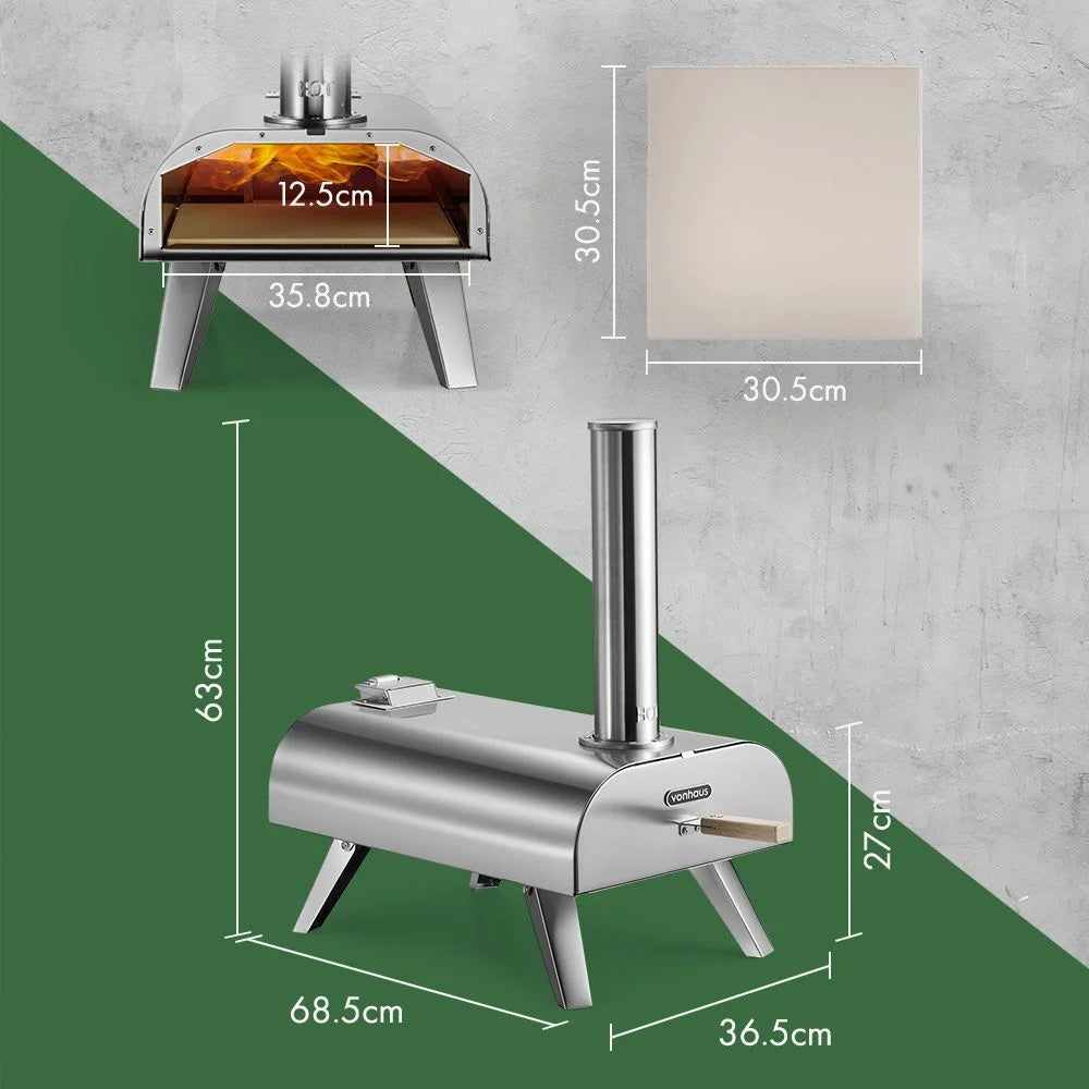Portable Outdoor Pizza Oven Wood Fired Garden Patio Pizza Maker