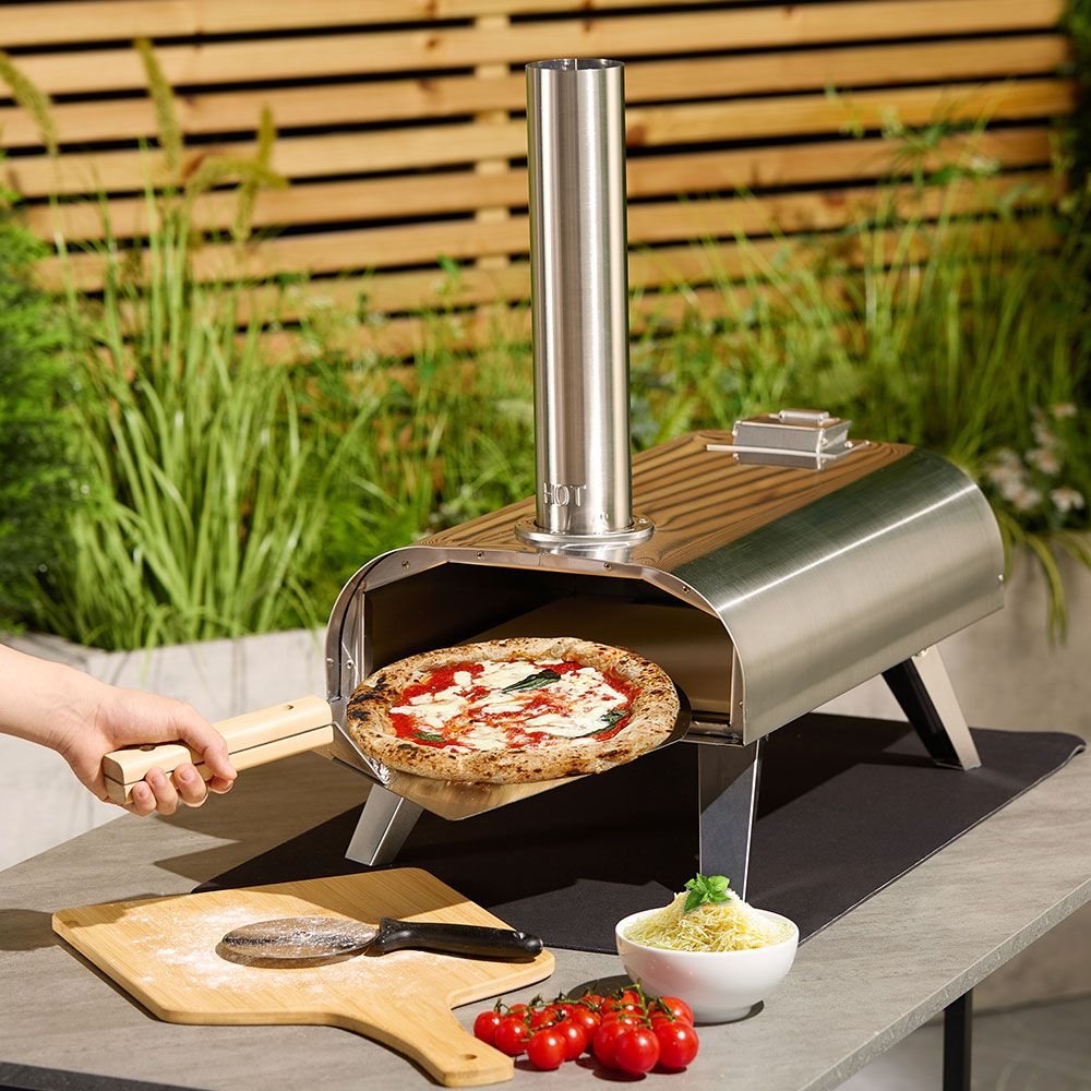 Outdoor Pizza Oven with Pizza Stone & Accessories Garden BBQ Cooker
