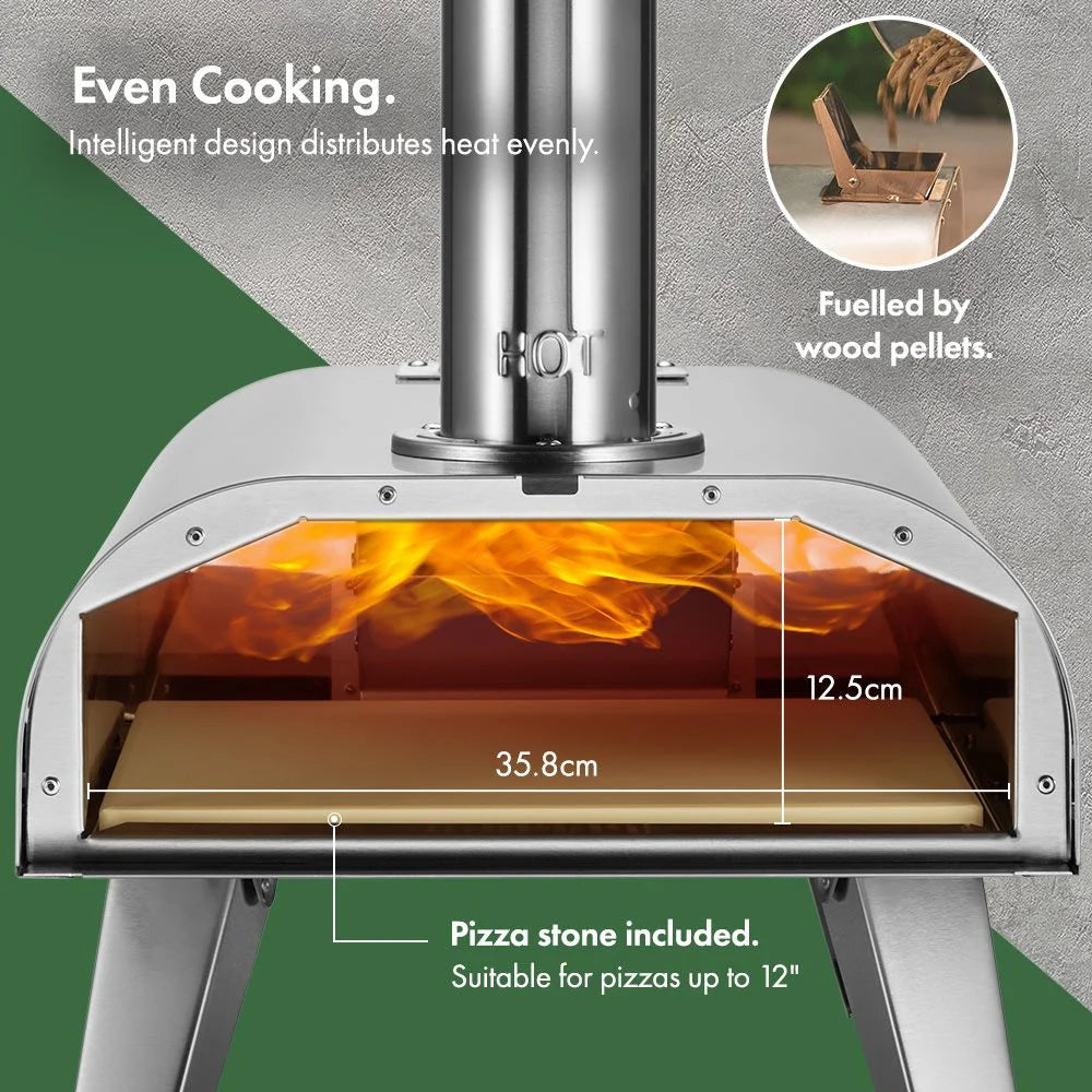 Outdoor Pizza Oven with Pizza Stone & Accessories Garden BBQ Cooker