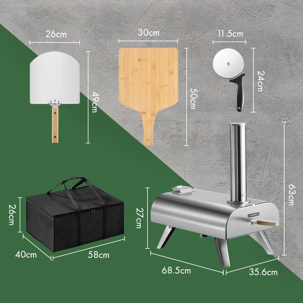 Outdoor Pizza Oven with Pizza Stone & Accessories Garden BBQ Cooker