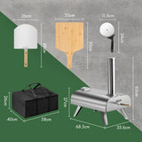 Outdoor Pizza Oven with Pizza Stone & Accessories Garden BBQ Cooker