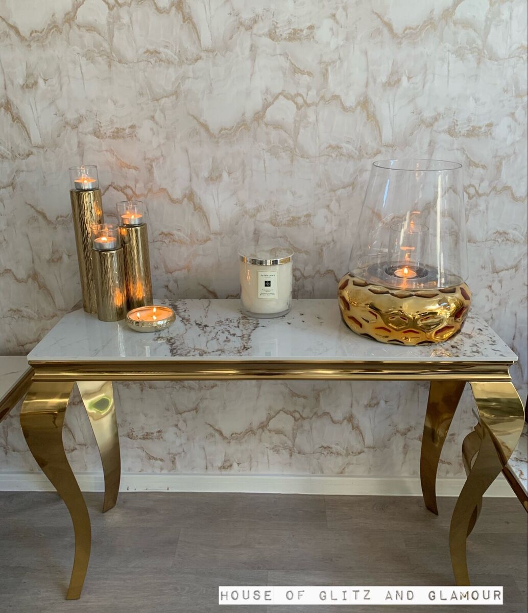 Louis Chrome Console Table