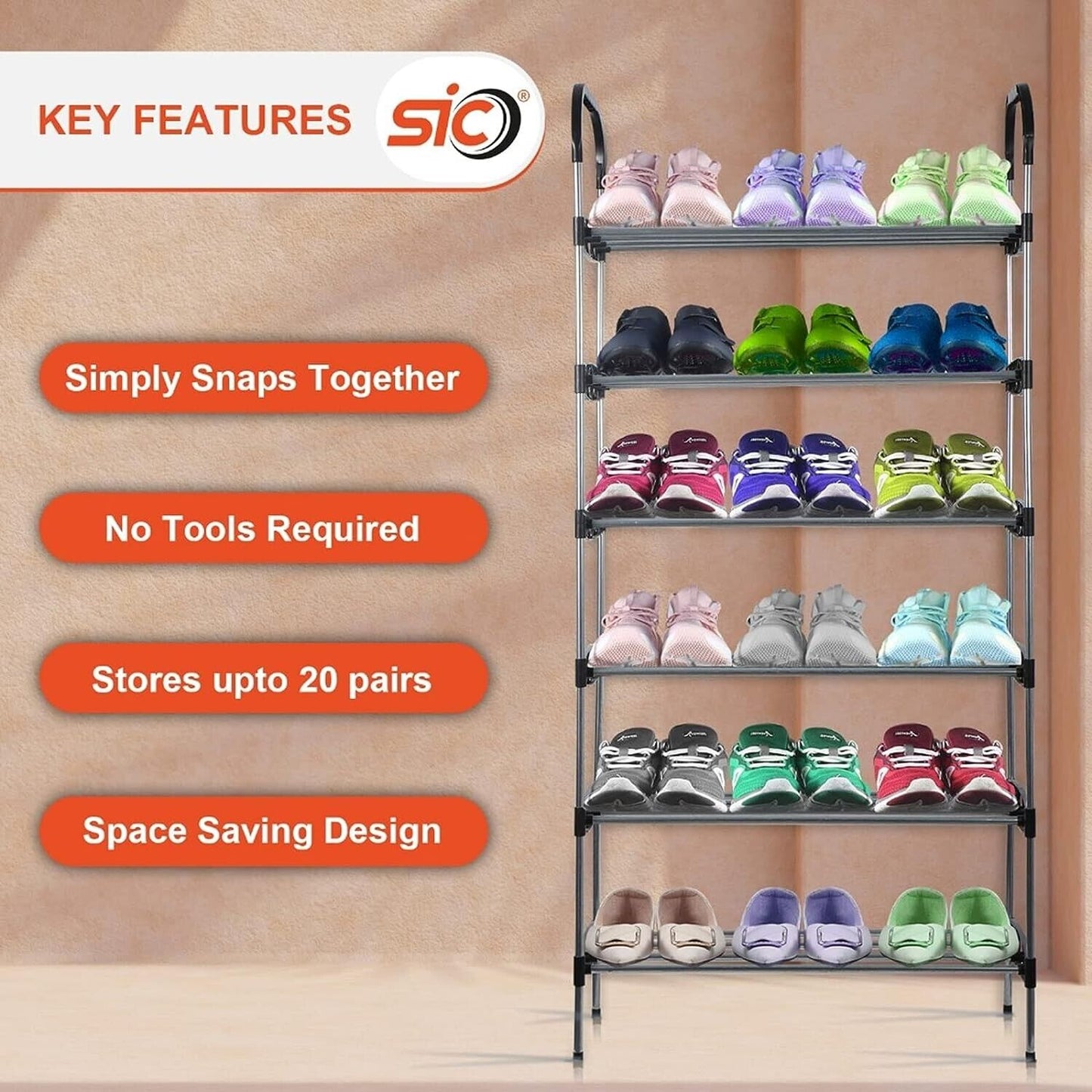 6 Tier Shoe Rack