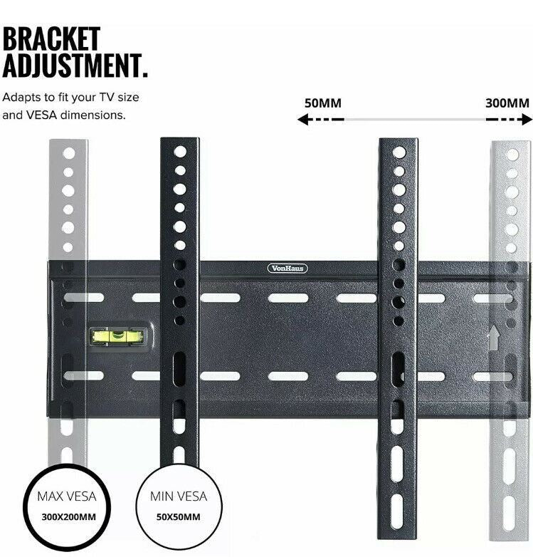 Slim 15-42 Inch TV Wall Bracket – Flat to Mount for VESA Compatible