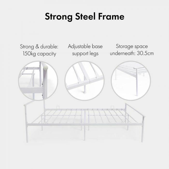 Silver King Size Metal Bed Frame