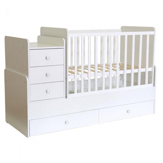 1100 Cotbed With Drawer Unit - White