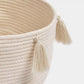 Set of 2 Ivory Tassel Baskets