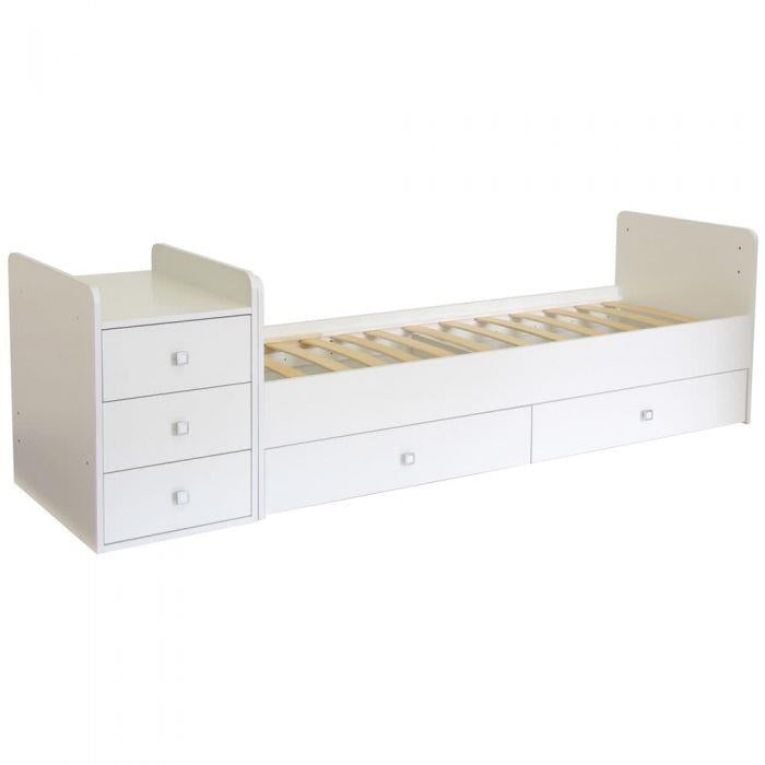 1100 Cotbed With Drawer Unit - White