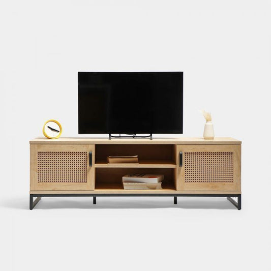 Rattan TV Unit Home Furniture Natural Wood Storage