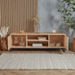 Rattan TV Unit Home Furniture Natural Wood Storage