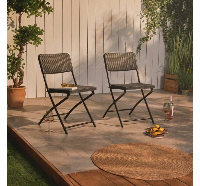 Set Of Two Rattan Effect Garden Chairs