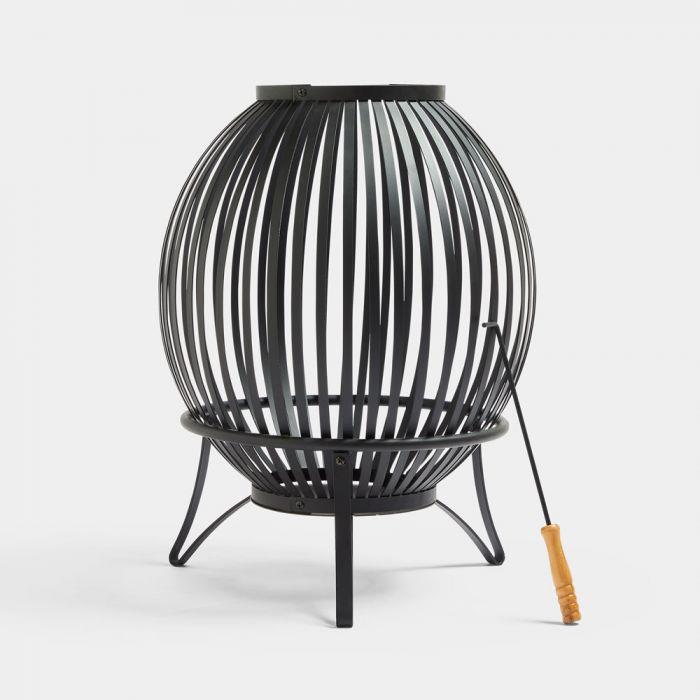 Black Globe Fire Basket