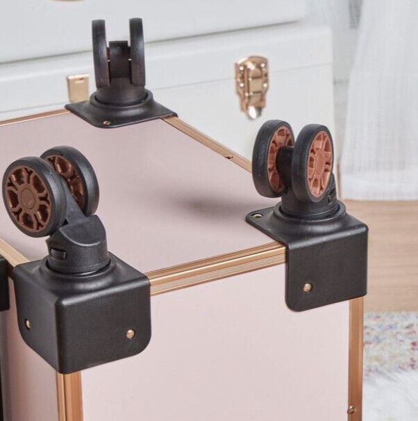 MakeUp Trolley Beauty Cosmetic Travel Rose Gold Storage Organiser